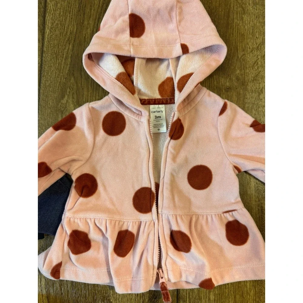 Carters Baby Girl Outfits 3 Months Leggings Jeans Long Sleeved Shirts Zip Jacket
